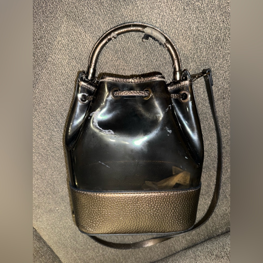 Elegant Black brown transparent Bucket Bag crossbody Zara - Picture 10 of 12